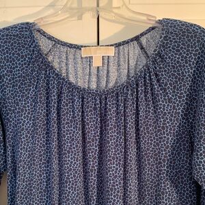 MICHAEL Michael Kors Navy Blue Animal Print Blouse